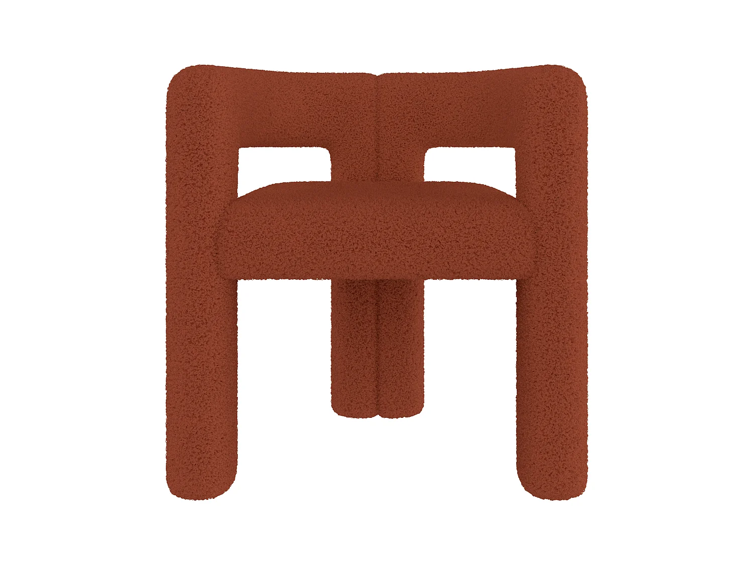 Fauteuil ergonomique en Teddy Flor premium, design unique, confort optimal, couleur marron (62.5x32.5x71 cm)