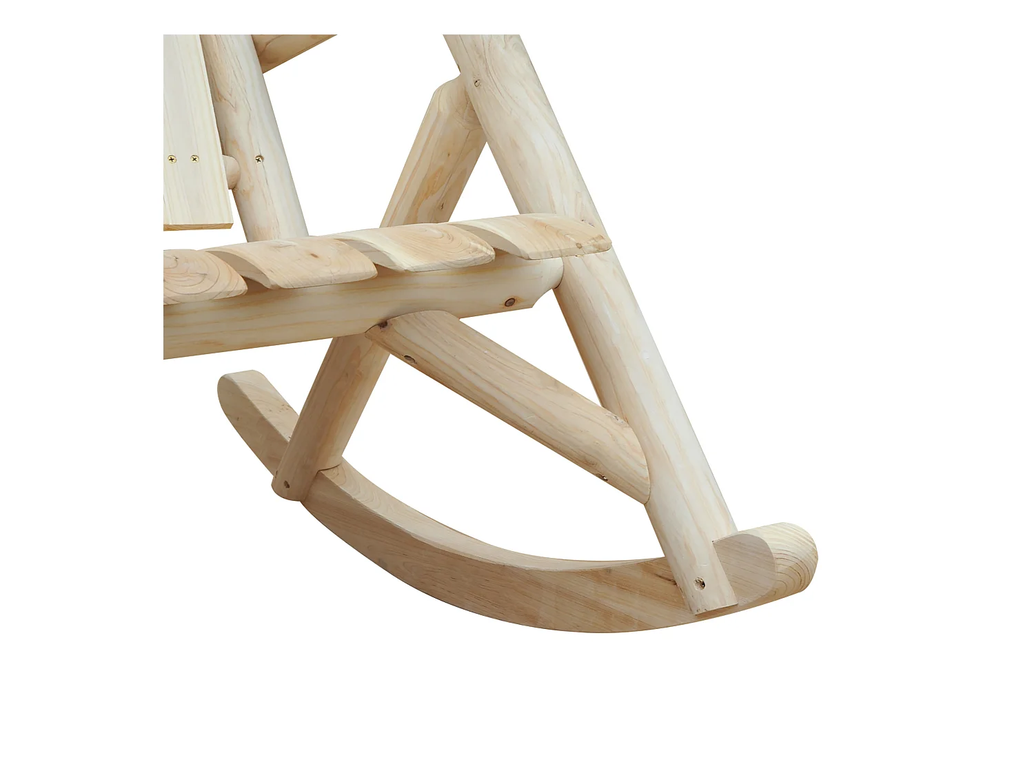 Fauteuil à bascule ergonomique en bois naturel, confortable et robuste (96x66x98cm)