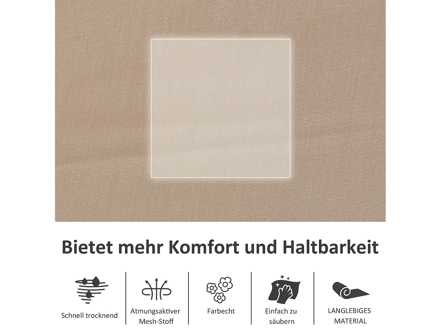 Fauteuil à bascule suspendu en métal et mesh, beige, confortable (150x62x88 cm)