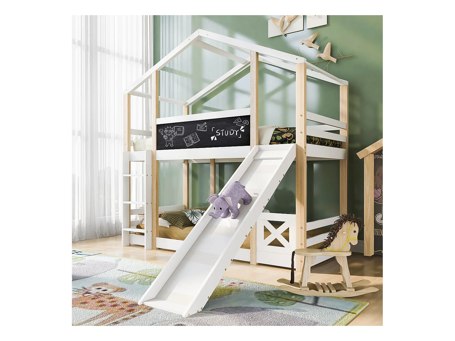 Fauteuil à bascule en tissu teddy, avec accoudoirs, coussin lombaire, rangement latéral, gris (95x67x100cm)