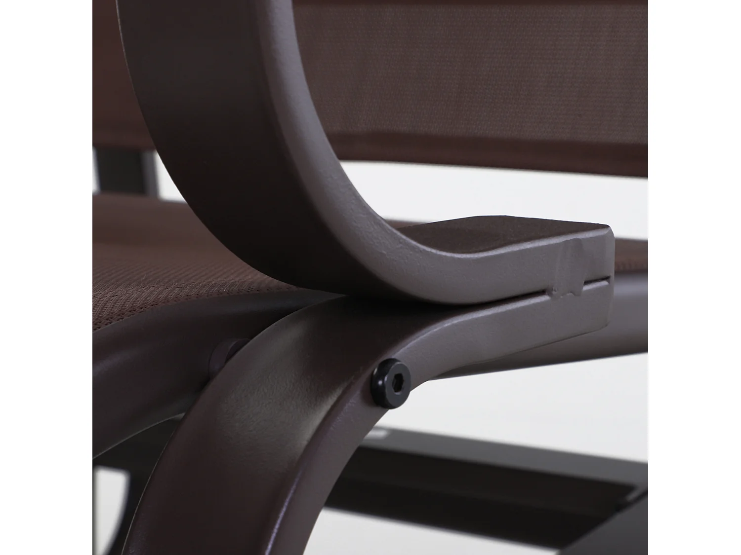 Schommelstoel met kussen, metaal, textiel, bruin (60x75x104 cm)