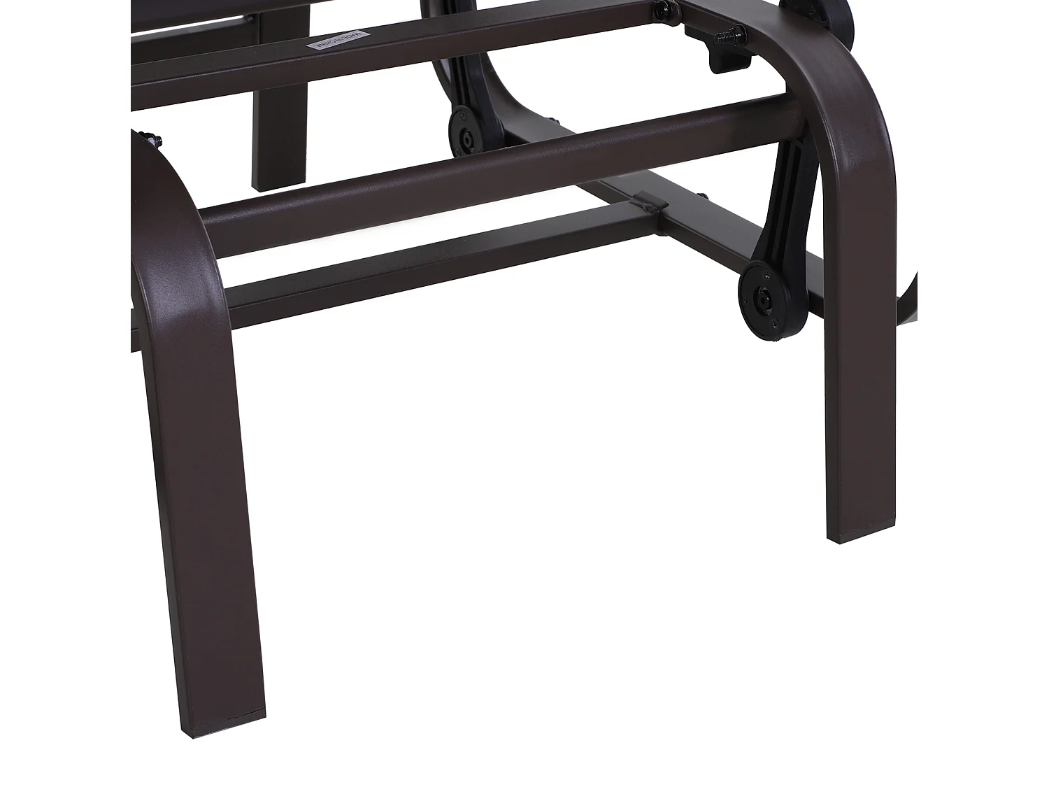 Schommelstoel met kussen, metaal, textiel, bruin (60x75x104 cm)