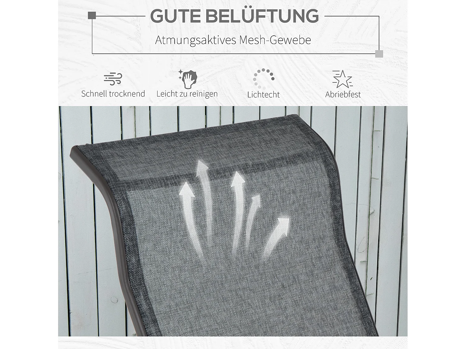 Schommelstoel voor in de tuin met textiel, metaal, lichtbruin (60x75x104 cm)