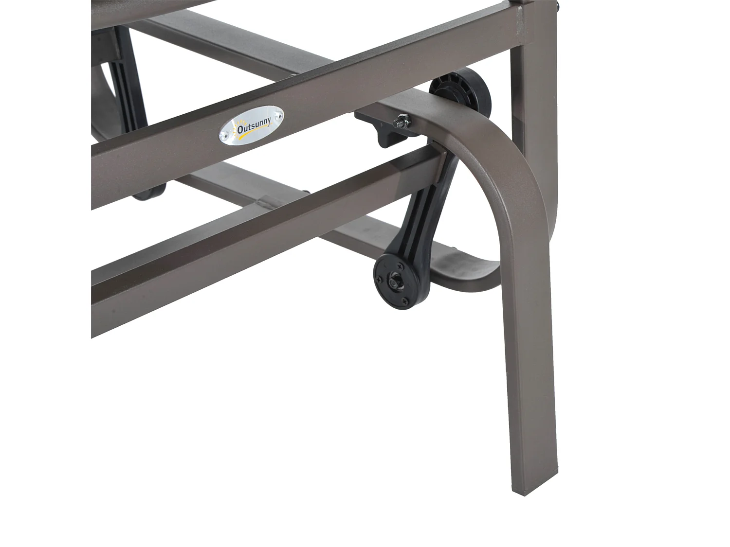 Schommelstoel voor in de tuin met textiel, metaal, lichtbruin (60x75x104 cm)