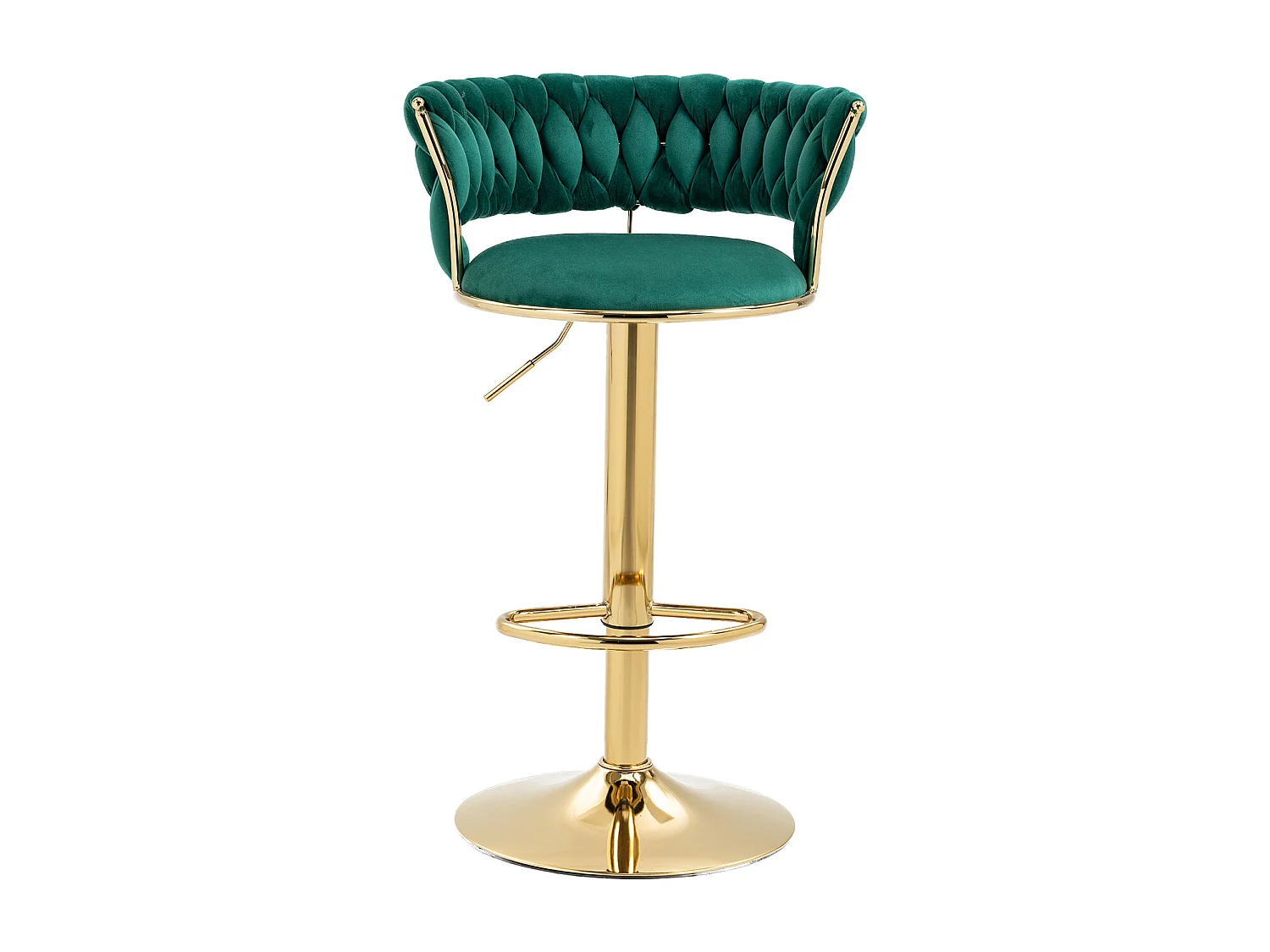 Tabouret de bar 360° pivotant, design moderne, velours, cadre doré, set de 2 pièces, hauteur réglable (54x48x78-97 cm)