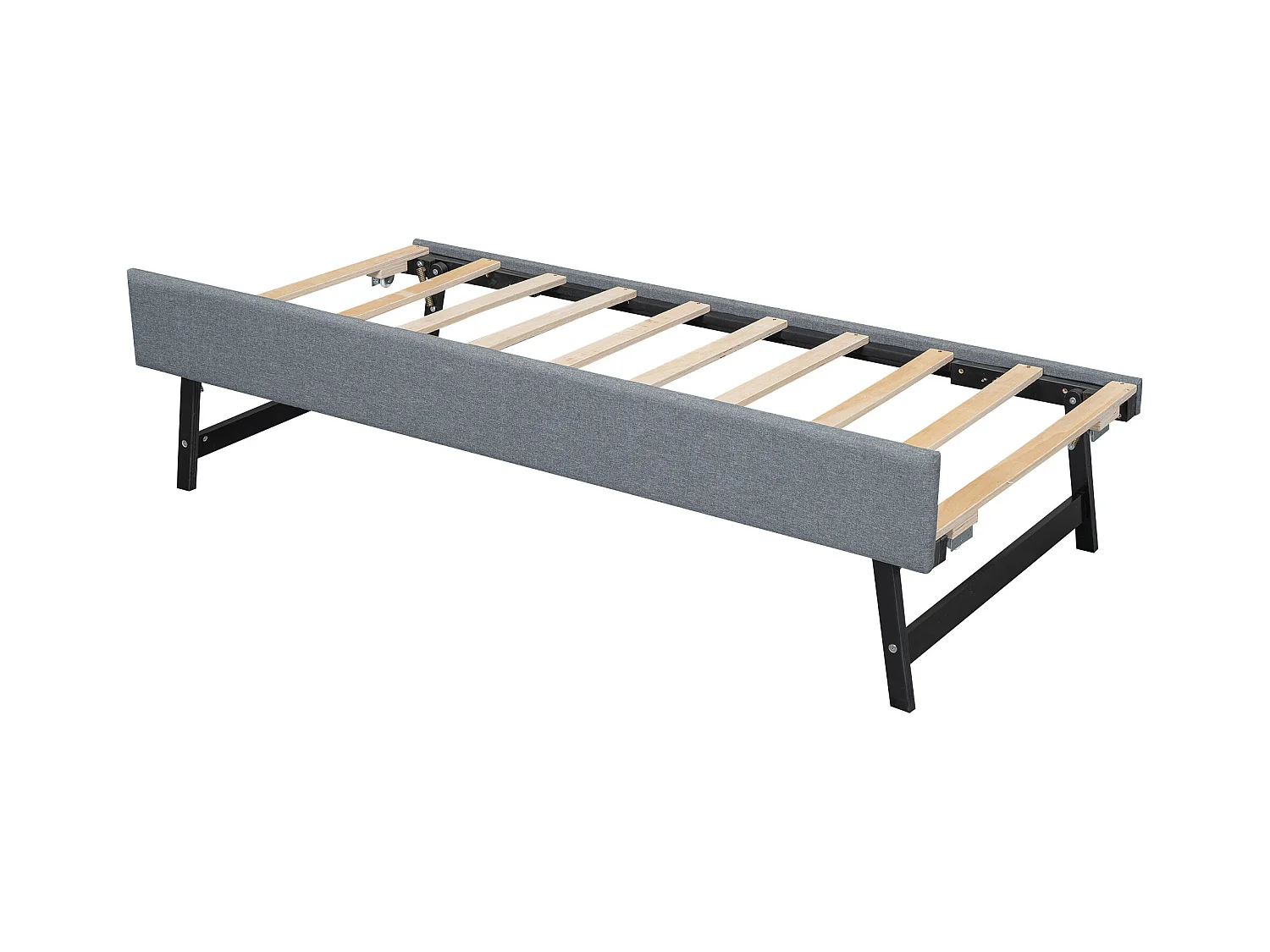 Canapé-lit 90x200 cm, avec lit escamotable, USB intégré, gris (215x191x79 cm)