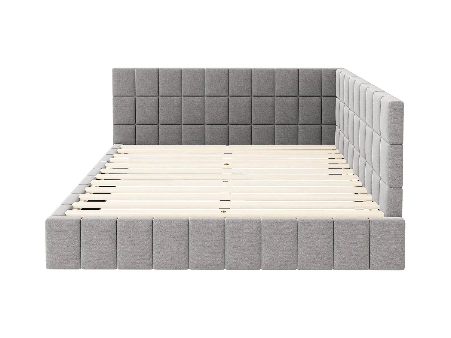 Canapé-lit multifonction 160\200 cm avec sommier à lattes en velours doux, gris