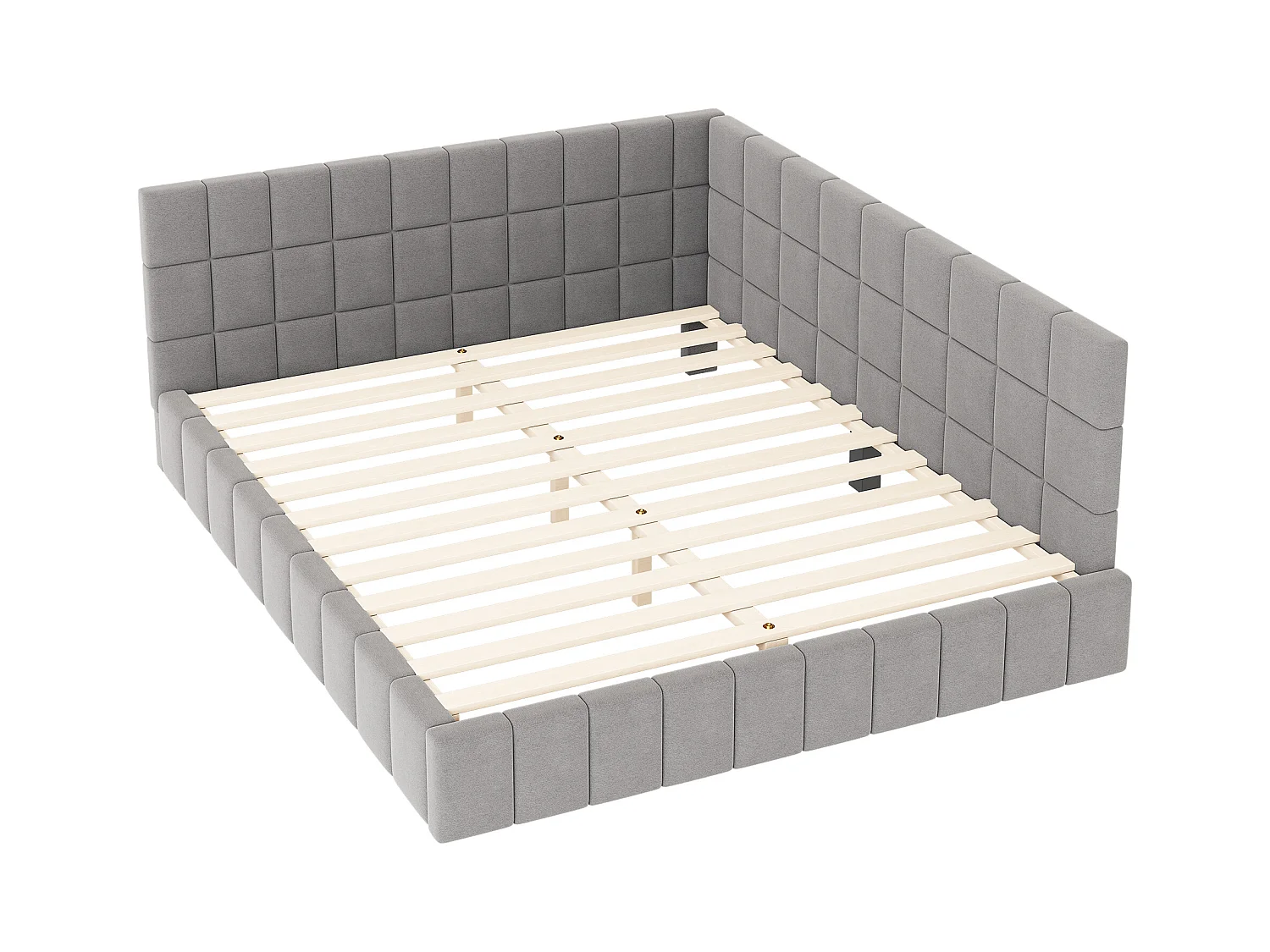 Canapé-lit multifonction 160\200 cm avec sommier à lattes en velours doux, gris