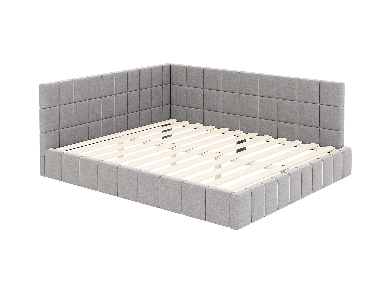 Canapé-lit multifonction 160\200 cm avec sommier à lattes en velours doux, gris