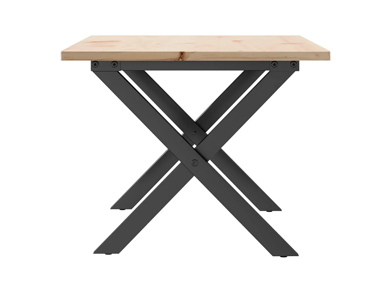 X-frame salontafel 80x50x40 cm massief grenenhout en staal