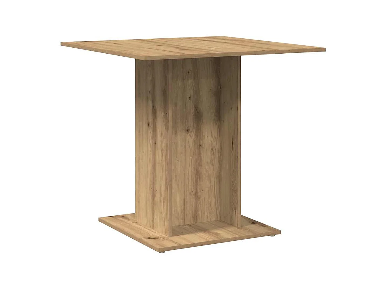Handgemaakte eikenhouten eettafel 80x80x75 cm van bewerkt hout