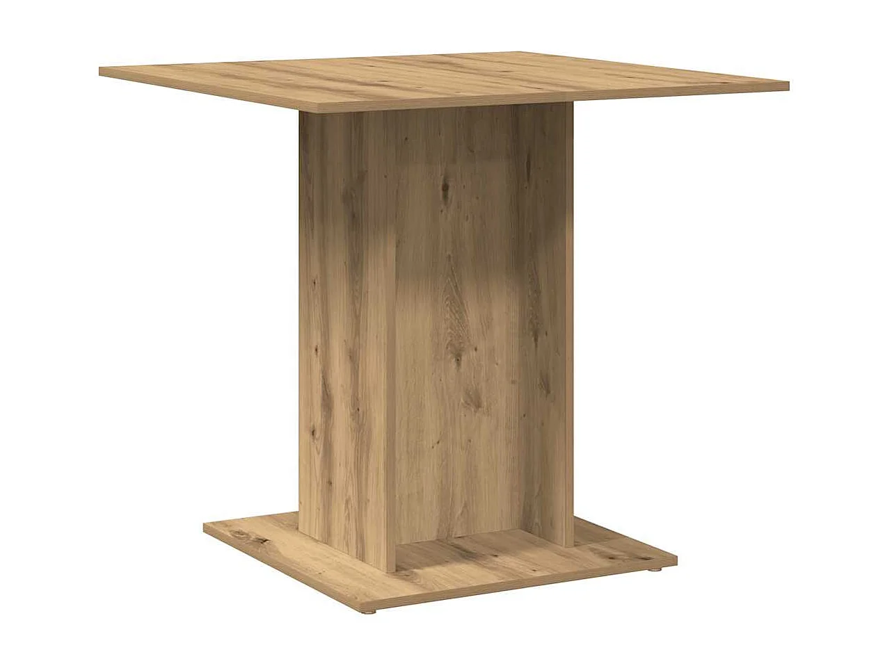 Handgemaakte eikenhouten eettafel 80x80x75 cm van bewerkt hout