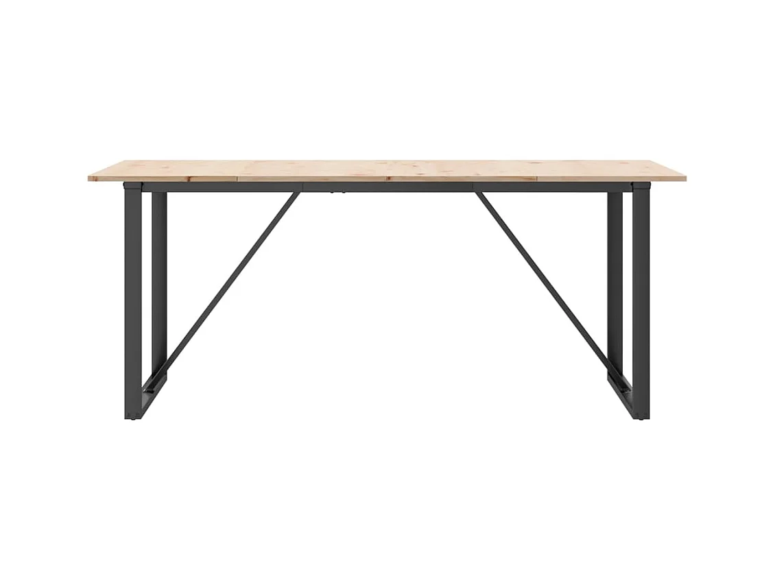 Eettafel O-frame 180x90x75 cm massief grenenhout staal