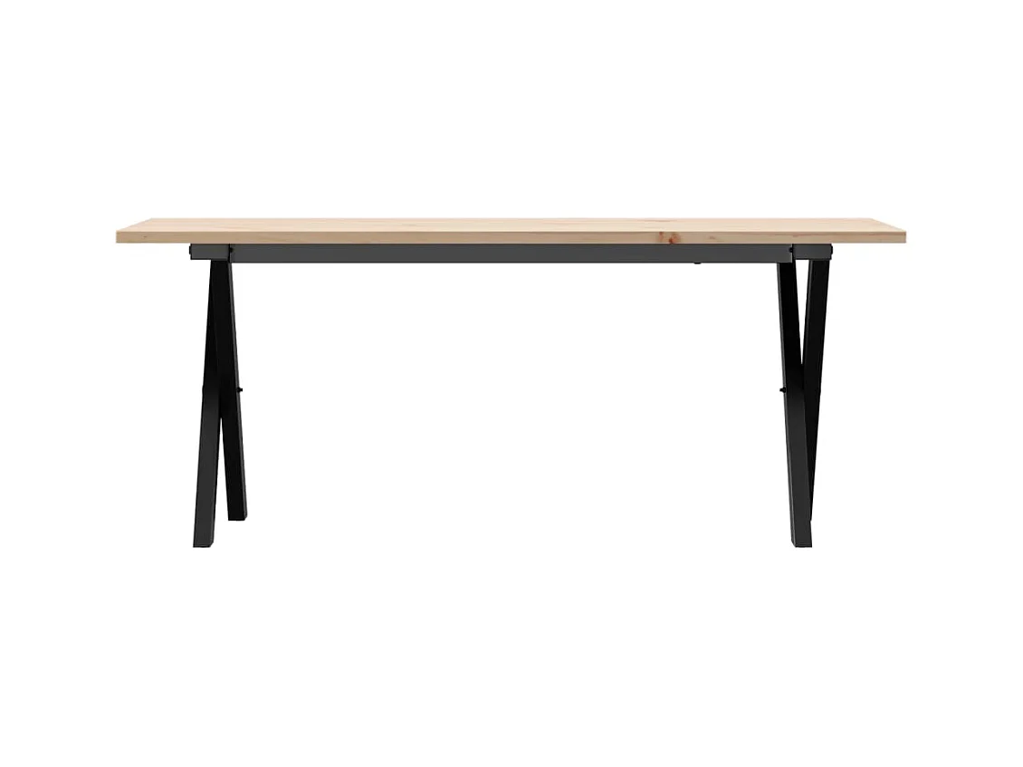 X-frame salontafel 110x40x45 cm massief grenenhout en staal