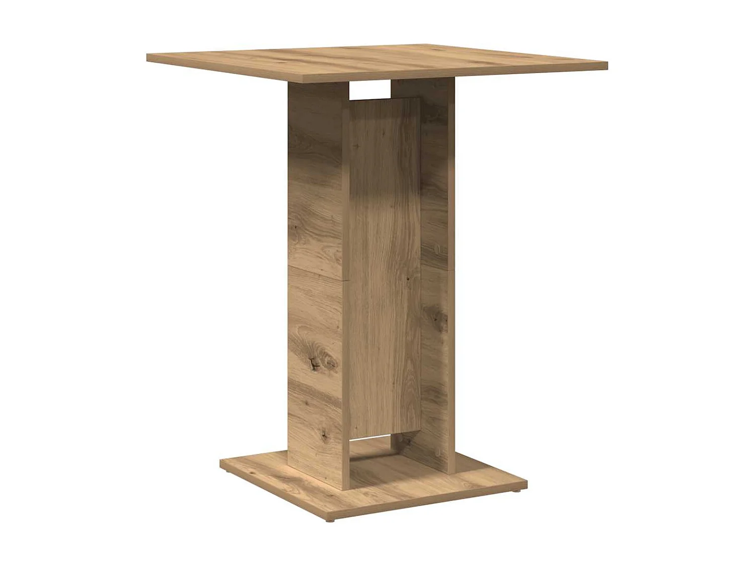 Table de bistro chêne artisanal 60x60x75 cm bois d'ingénierie