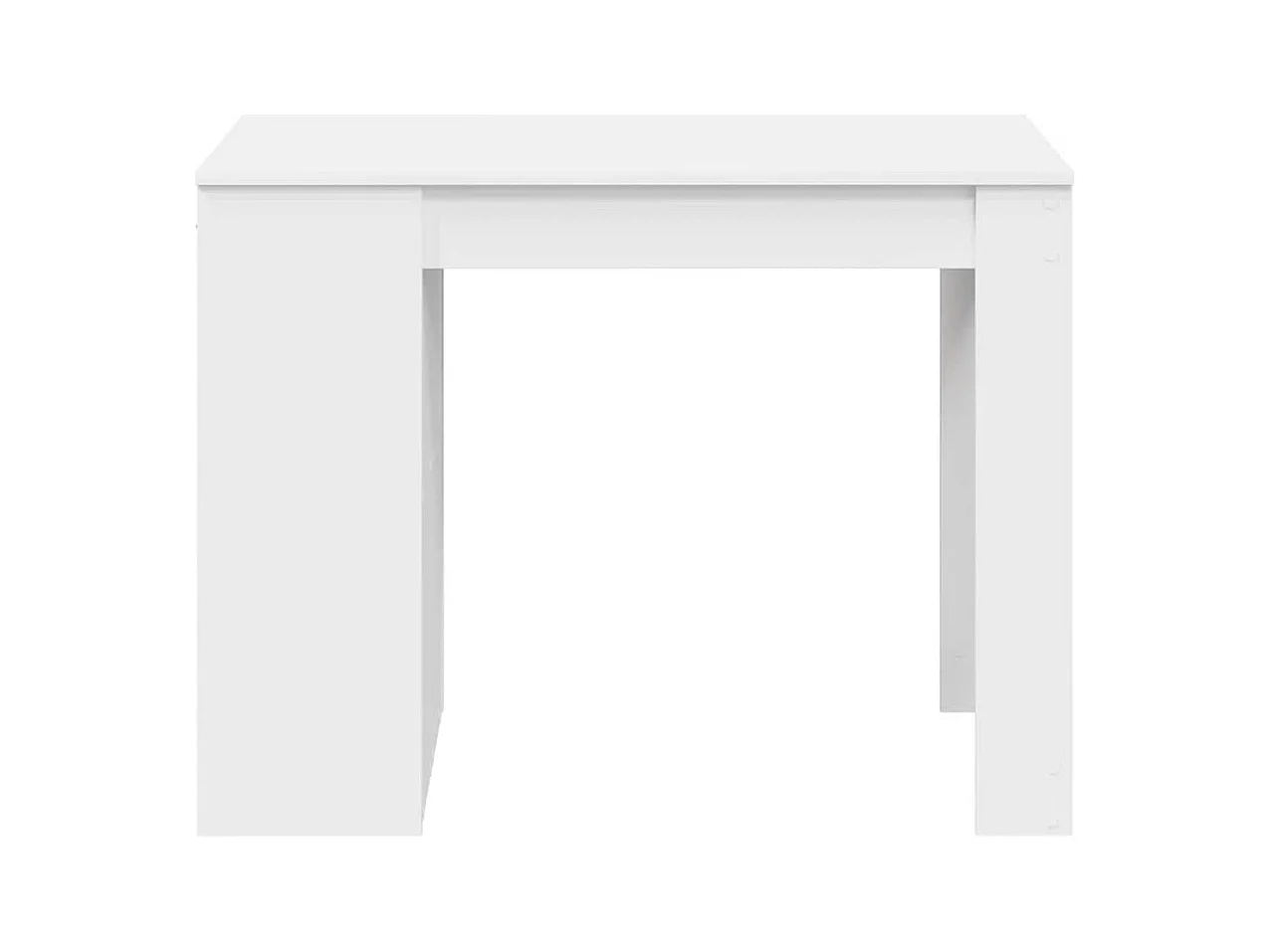 Bureau avec tiroir et étagère blanc bois d'ingénierie