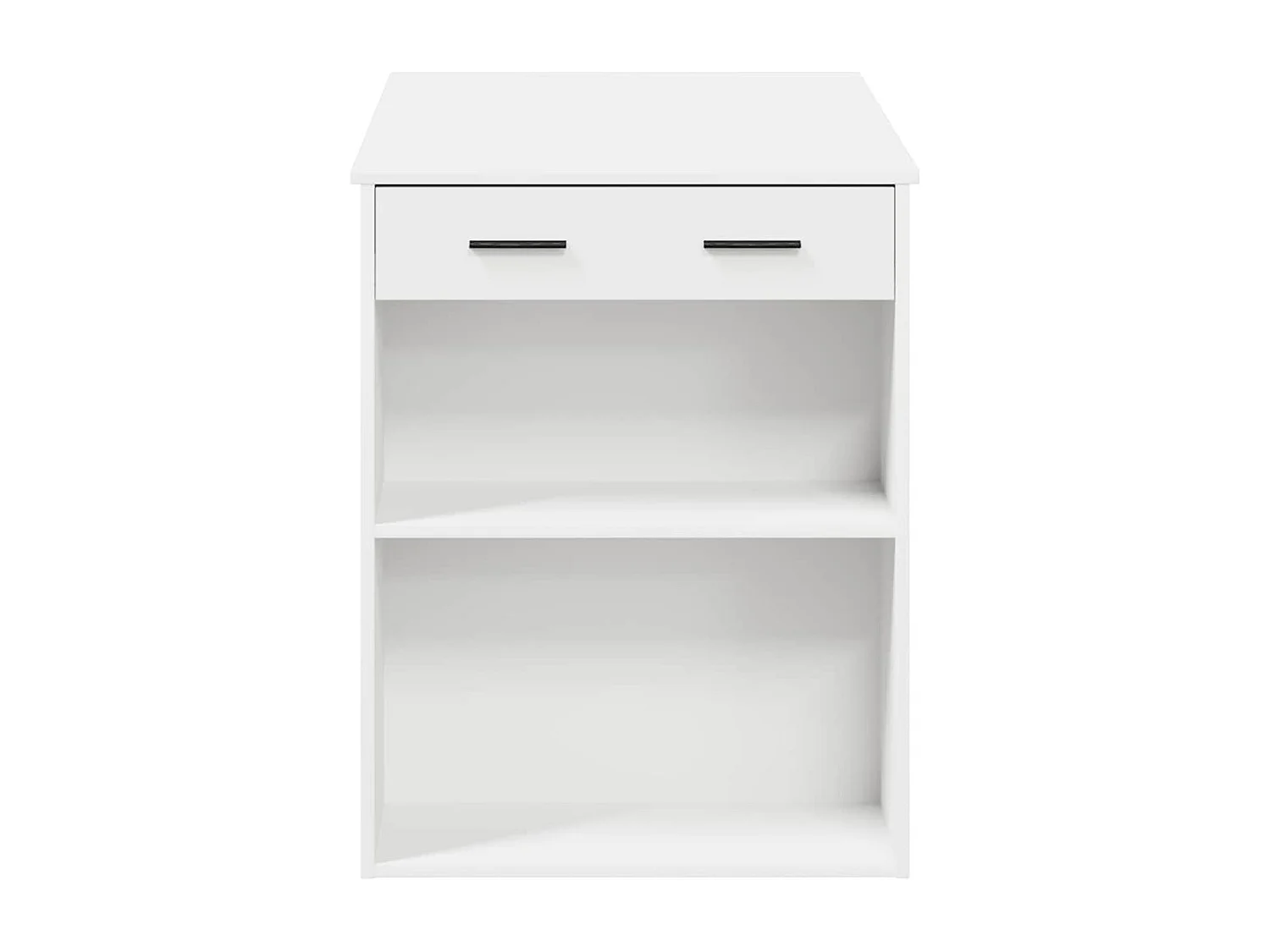 Bureau avec tiroir et étagère blanc bois d'ingénierie