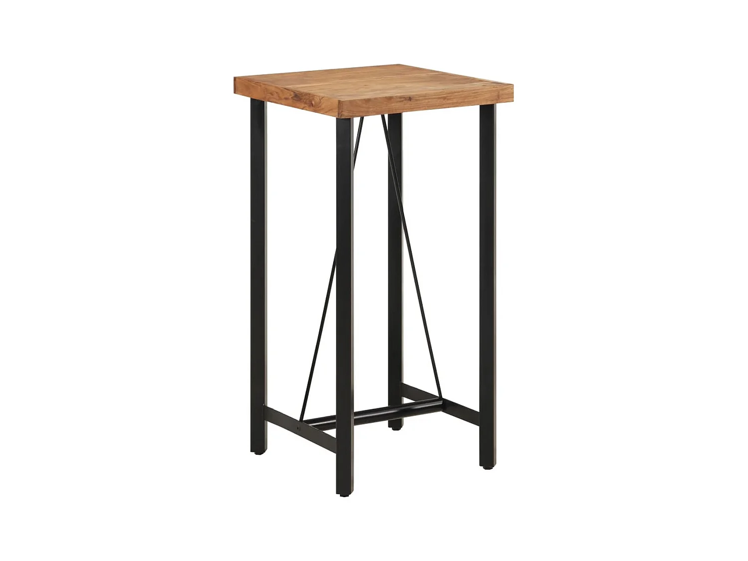 Bartafel 55x55x107 cm massief acaciahout en ijzer