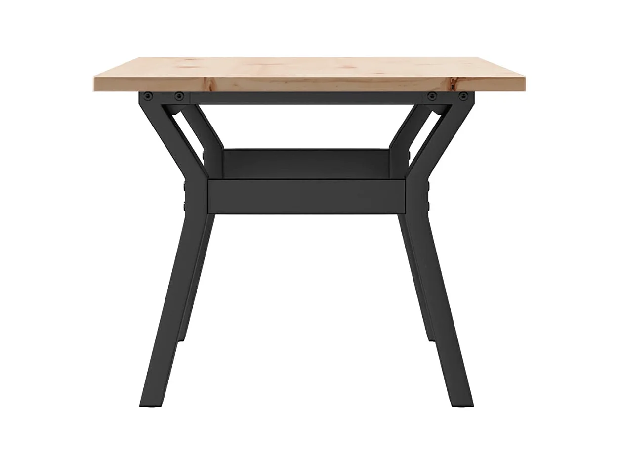 Y-frame salontafel 80x50x40 cm massief grenenhout en staal