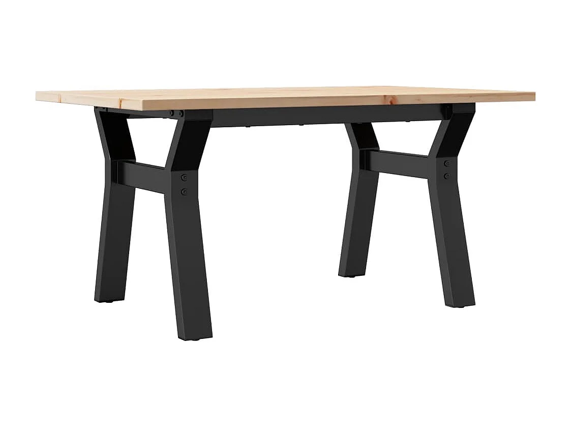 Y-frame salontafel 80x50x40 cm massief grenenhout en staal