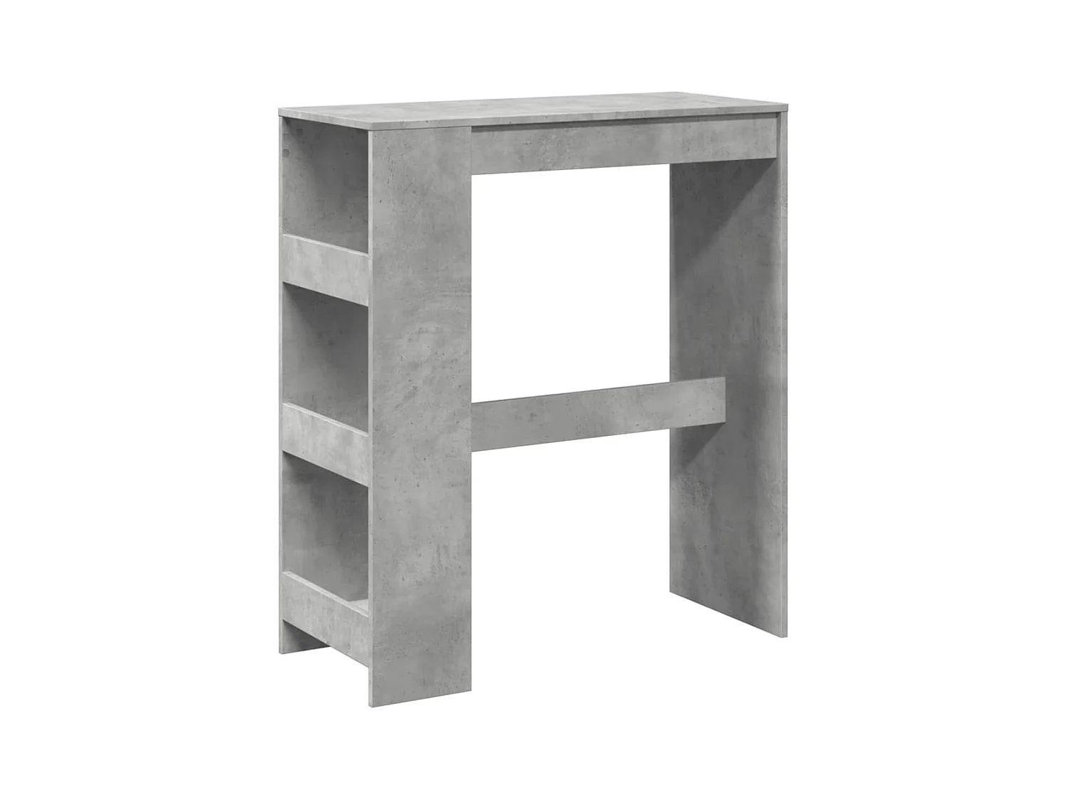 Betongrijze bartafel van bewerkt hout met planken