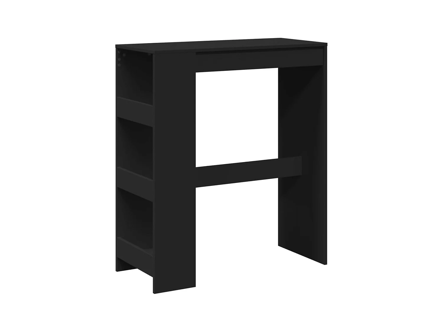 Bartafel met planken van zwart bewerkt hout