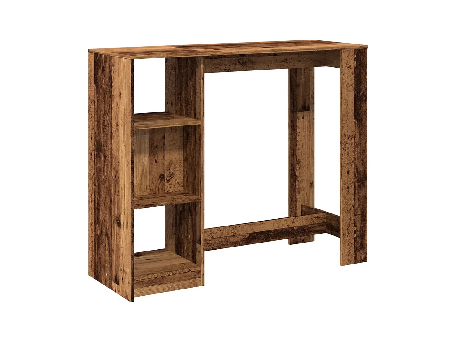 Bartafel met plank oud hout bewerkt hout