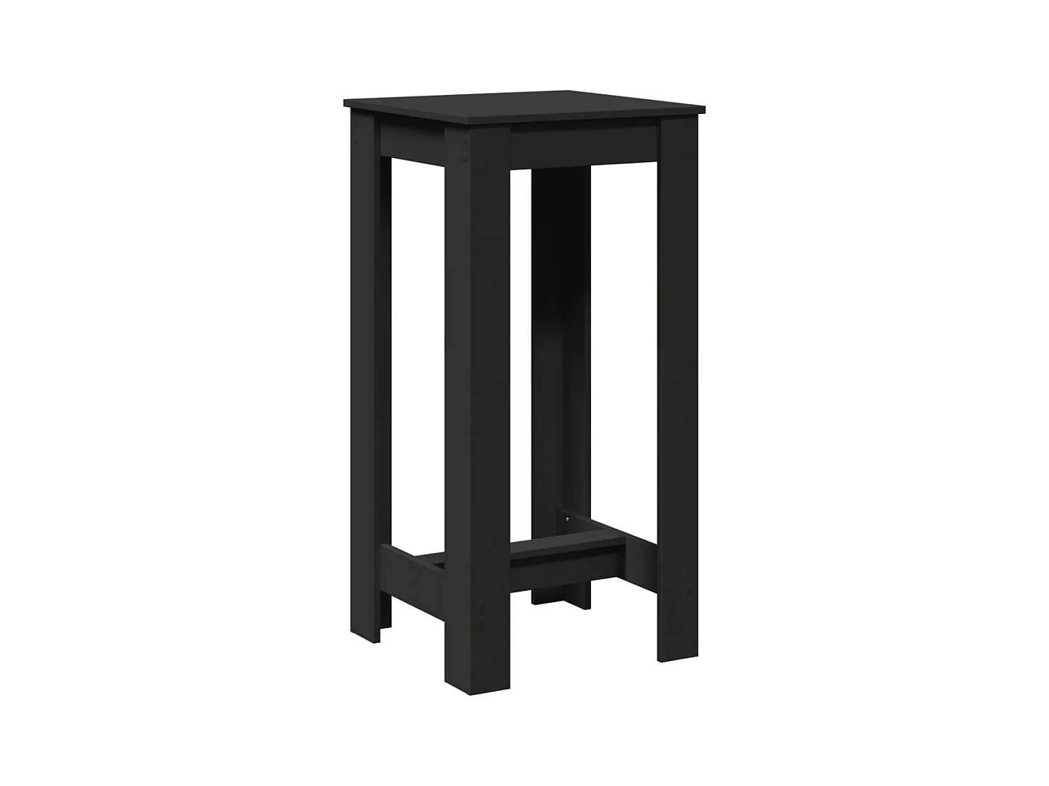 Zwarte bartafel 51x50x103,5 cm bewerkt hout