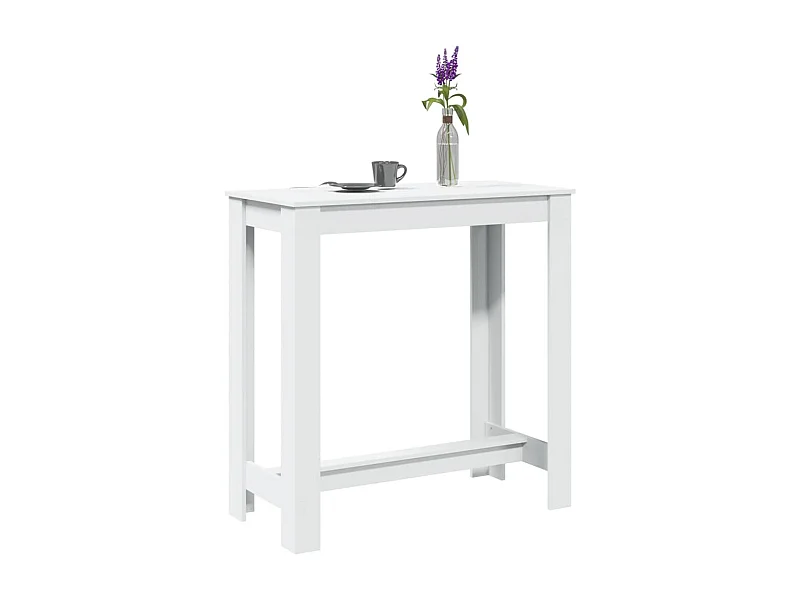 Mesa de bar blanca 102x50x103,5 cm madera de ingeniería