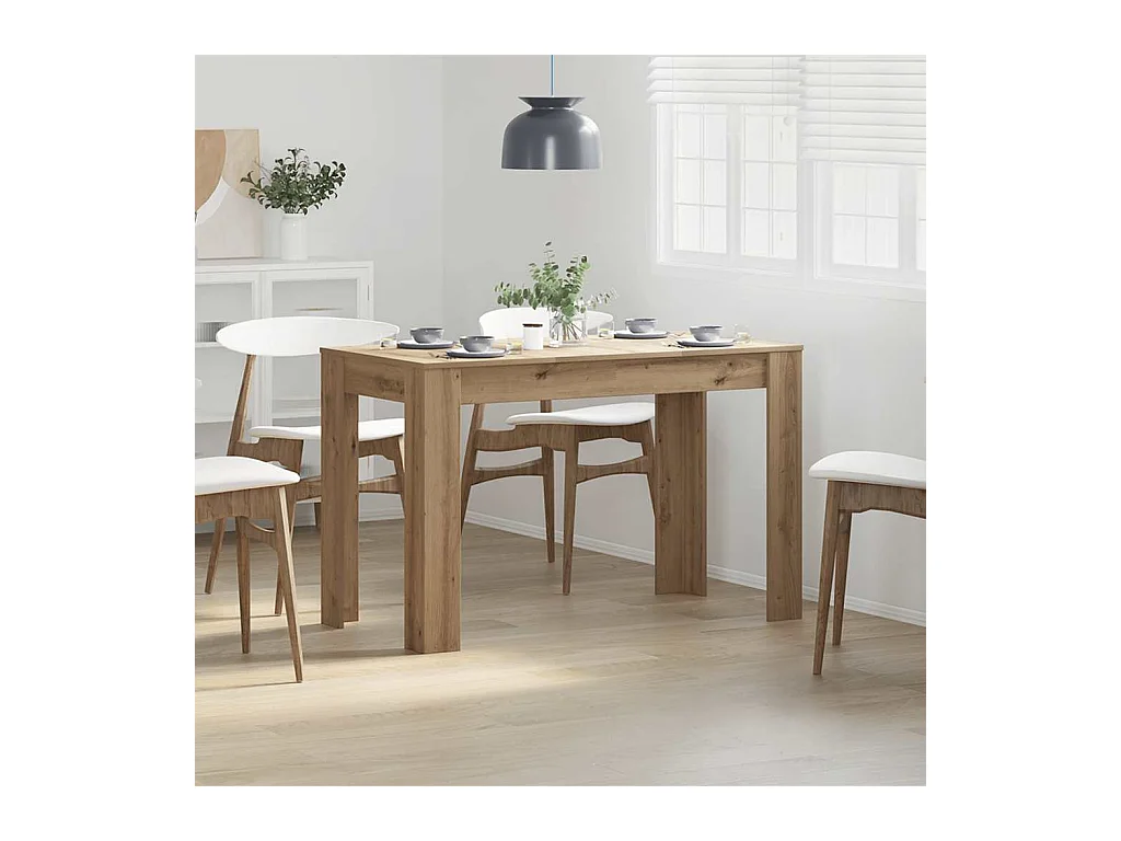 Table à manger chêne artisanal 120x60x76 cm bois d'ingénierie