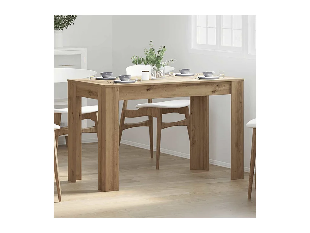 Table à manger chêne artisanal 120x60x76 cm bois d'ingénierie