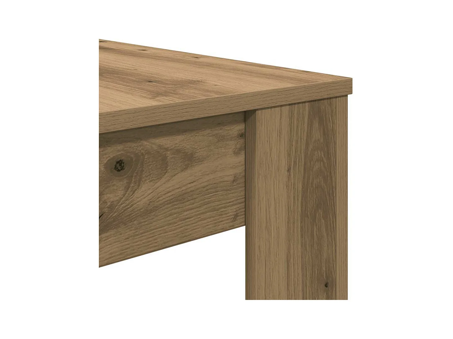 Table à manger chêne artisanal 120x60x76 cm bois d'ingénierie