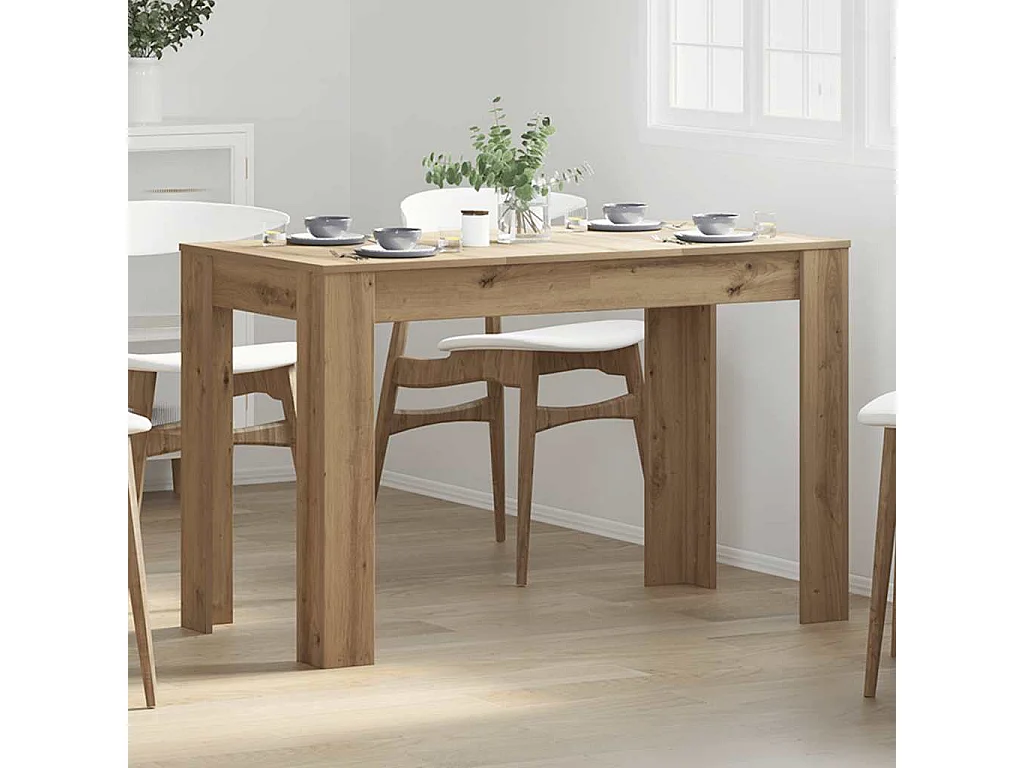 Table à manger chêne artisanal 120x60x76 cm bois d'ingénierie