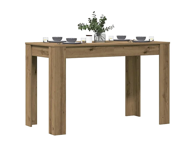 Handgemaakte eikenhouten eettafel 120x60x76 cm bewerkt hout
