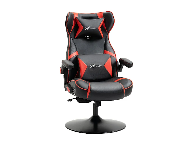 Ergonomische gamingstoel met speakers, synthetisch leer, zwart, (69x73x118 cm)