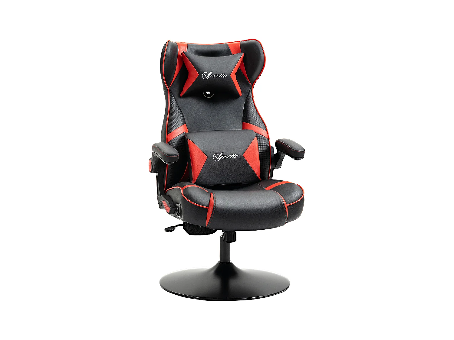 Ergonomische gamingstoel met speakers, synthetisch leer, zwart, (69x73x118 cm)