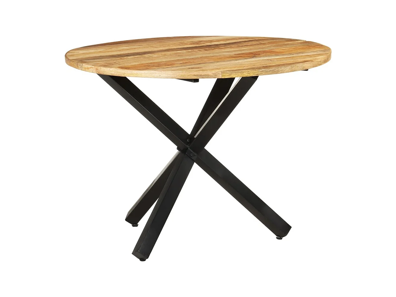 Ronde eettafel 100x100x75 cm Ruw mangohout