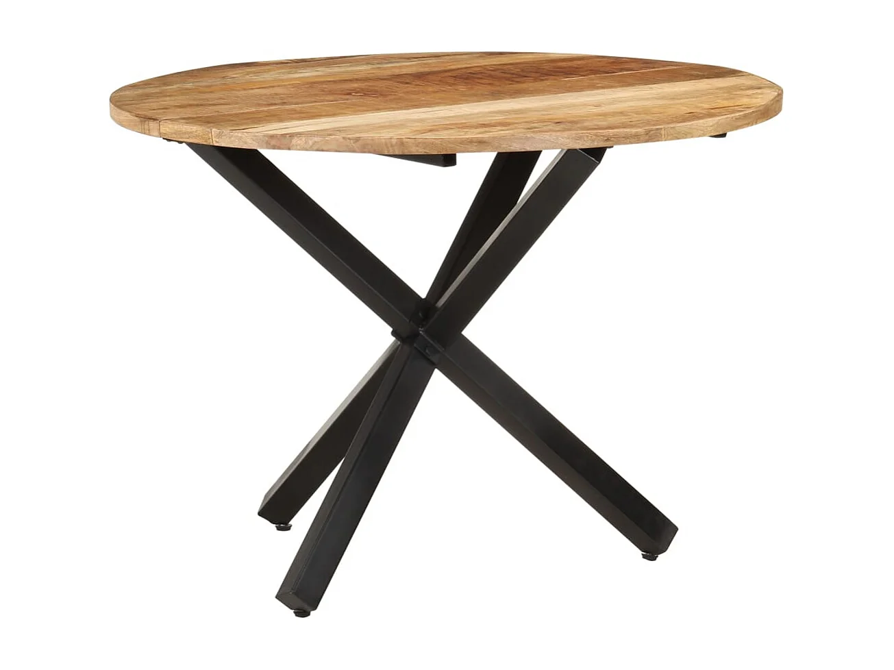 Ronde eettafel 100x100x75 cm Ruw mangohout