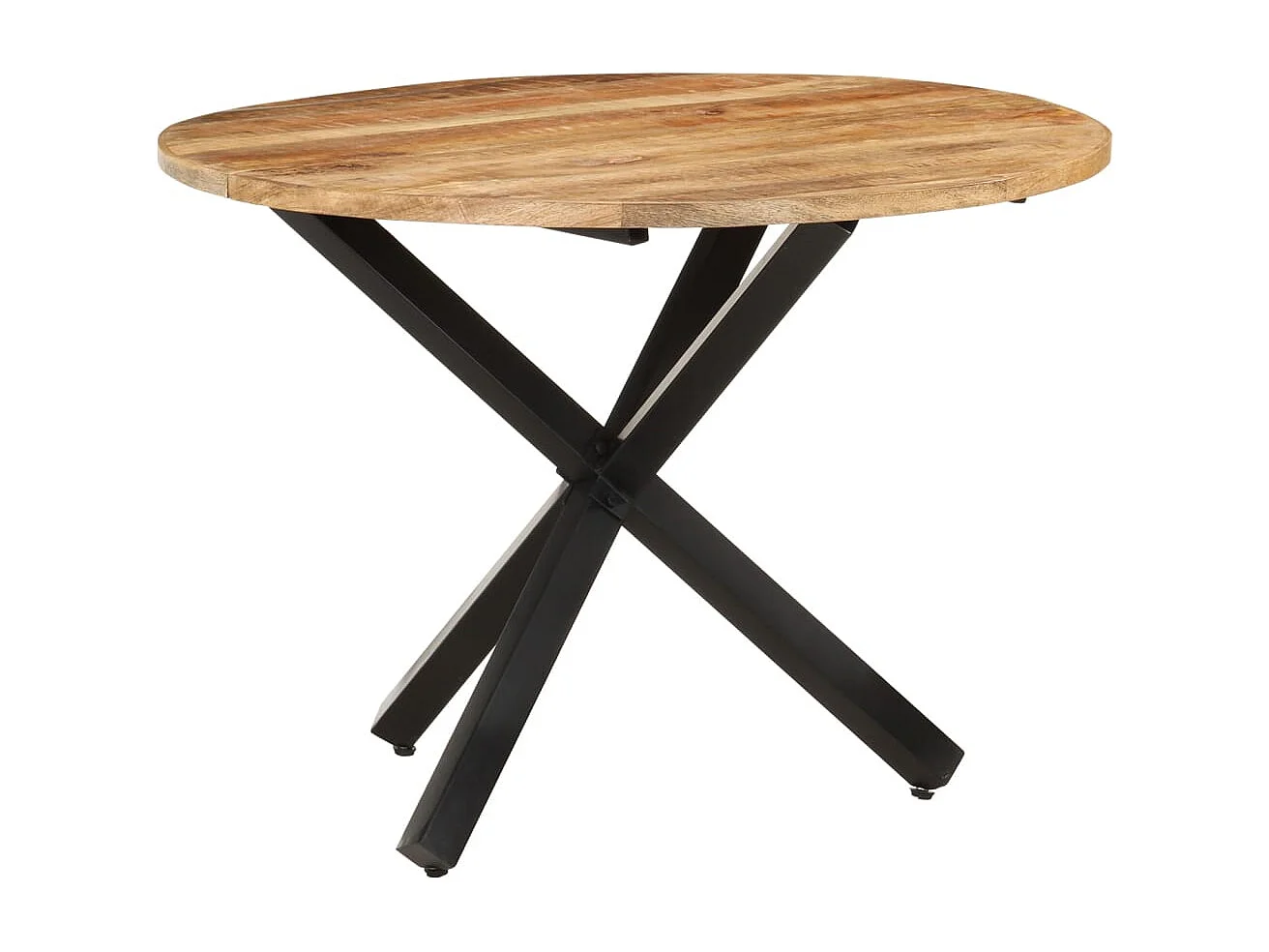 Mesa de comedor redonda 100x100x75 cm Madera de mango en bruto