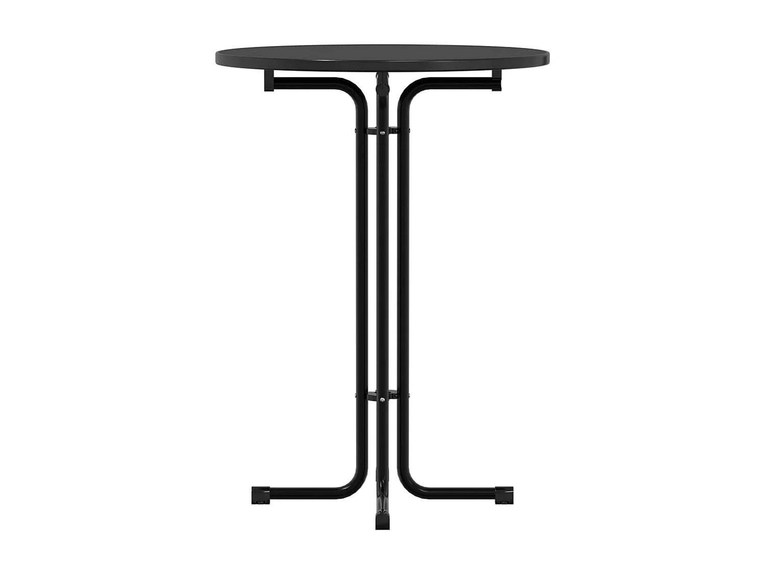Mesa de comedor negra Ø80x110 cm de madera contrachapada y acero