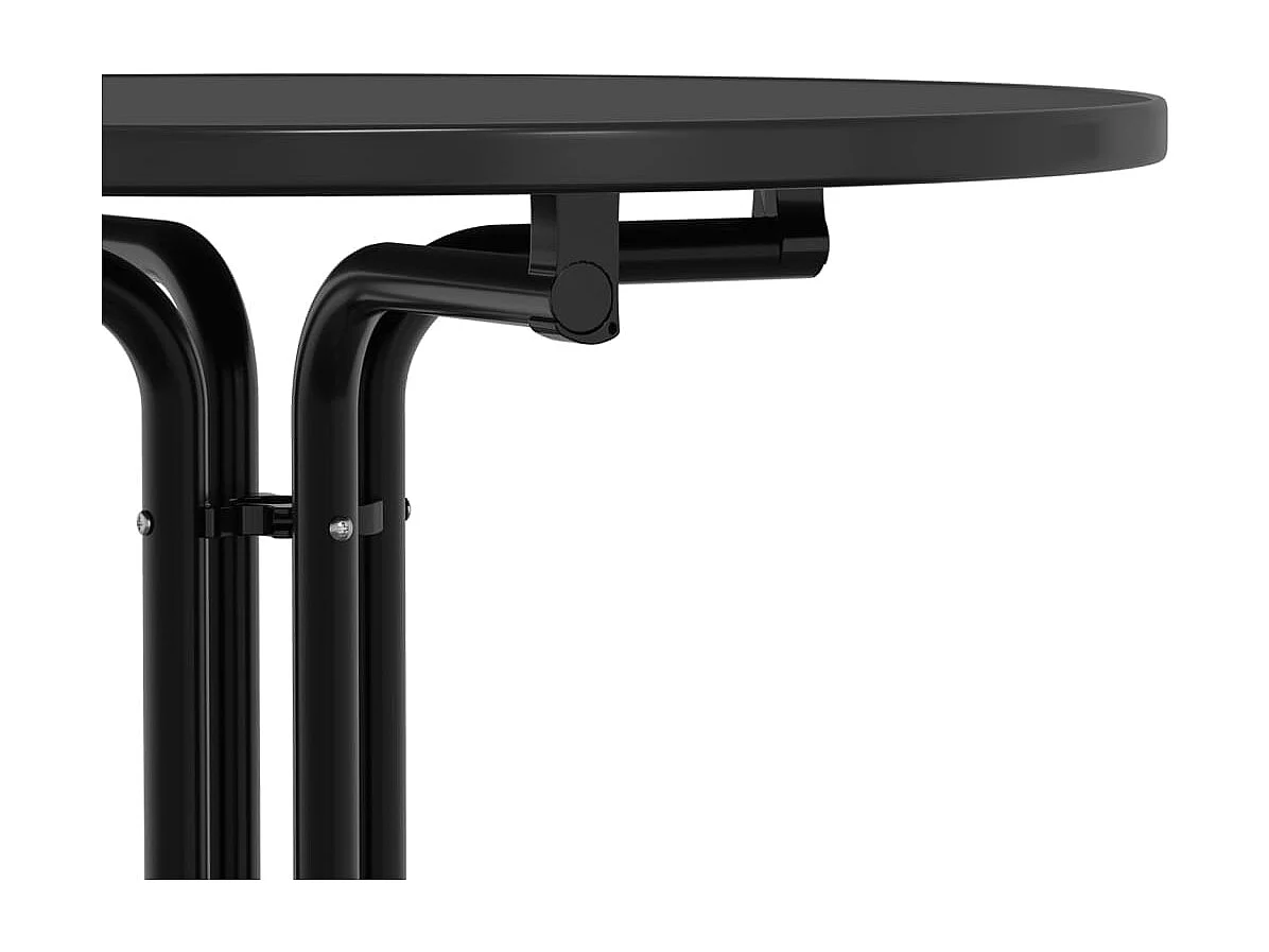 Mesa de comedor negra Ø80x110 cm de madera contrachapada y acero