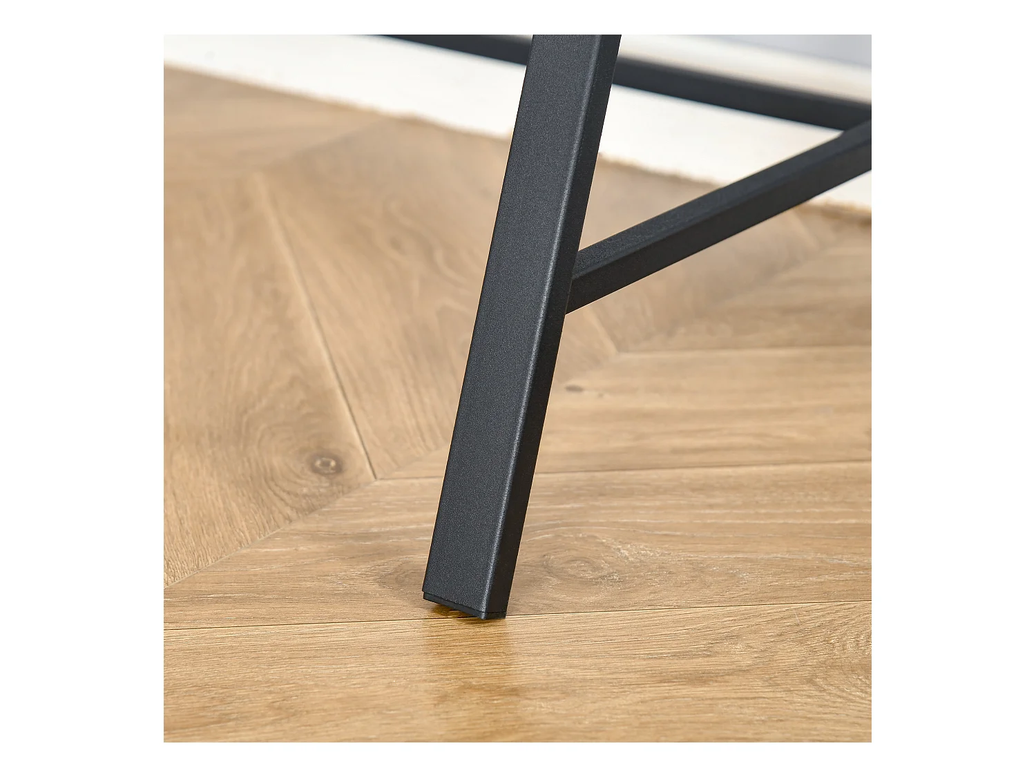 Bureau informatique avec espace de rangement et passe-câble, métal, noyer (84x45x85 cm)