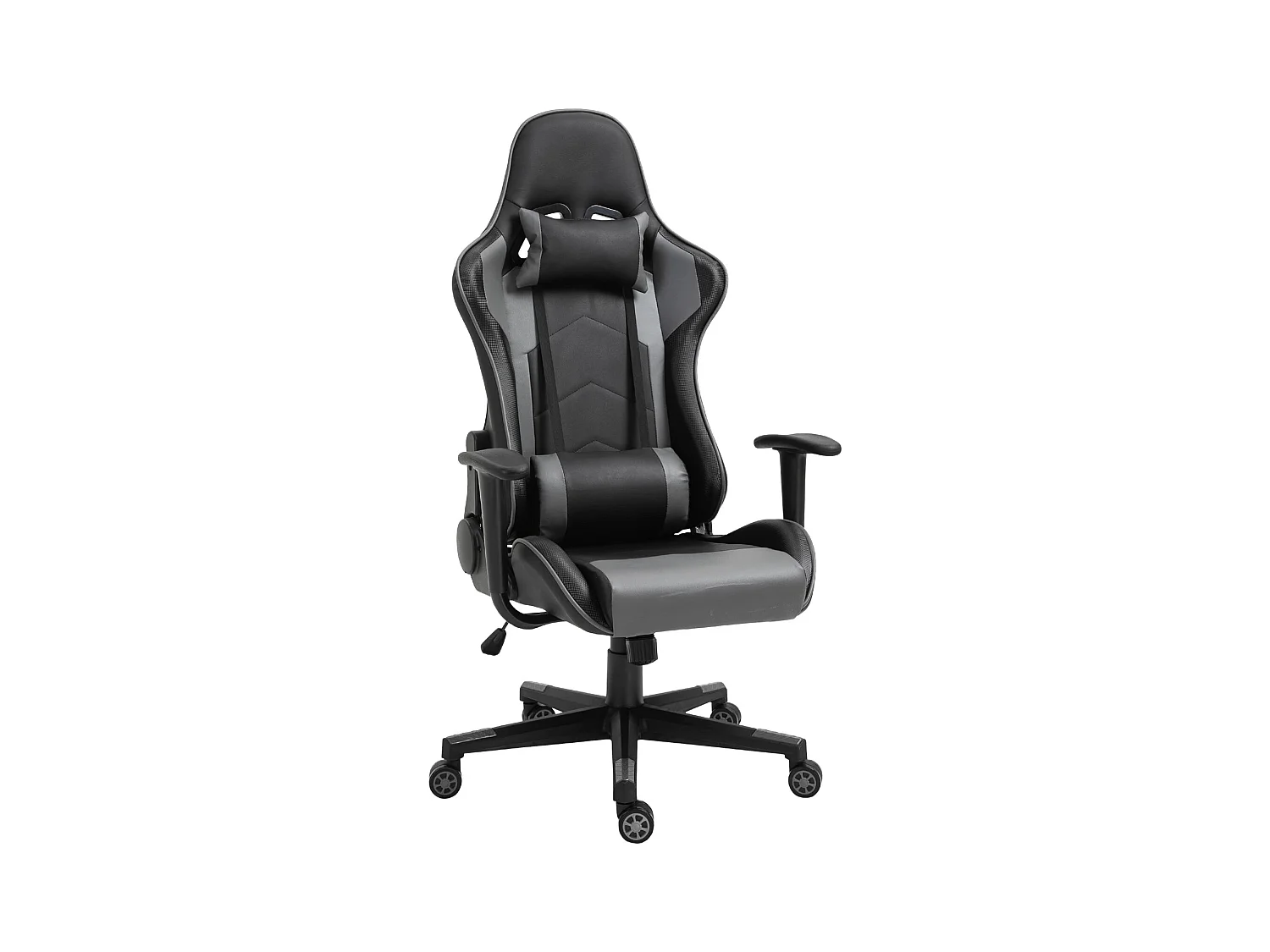 Fauteuil de bureau ergonomique en cuir synthétique, dossier inclinable à 160°, noir (67.5x74x126-136cm)