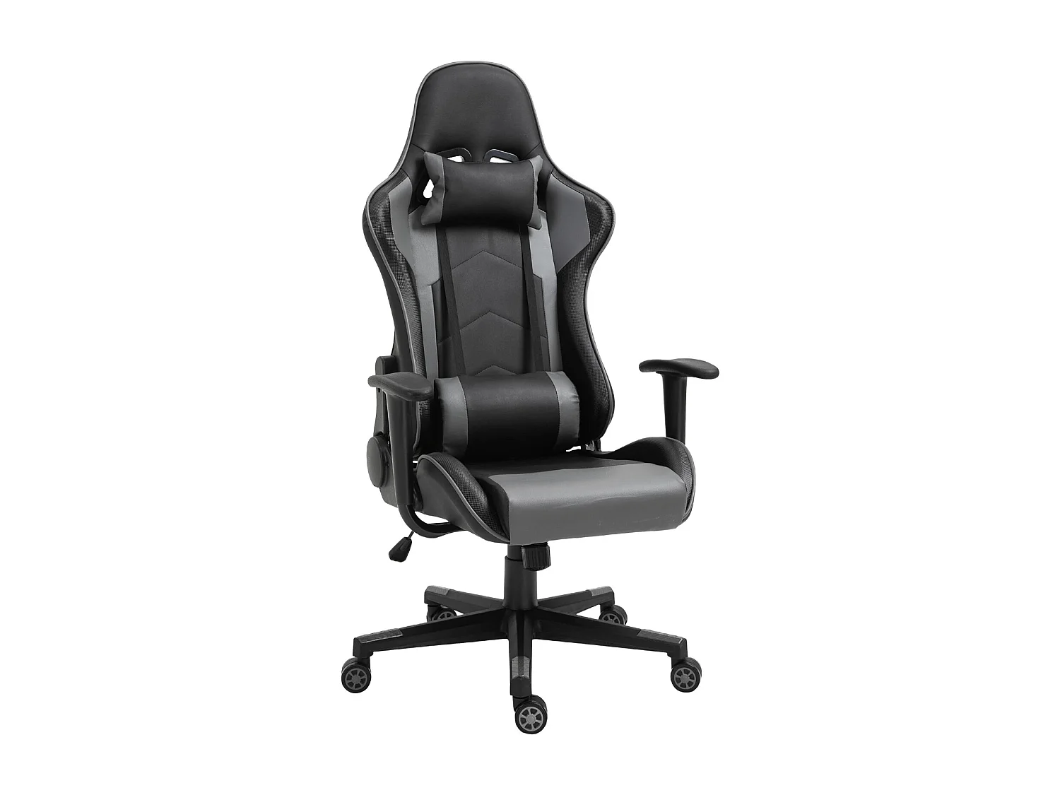Fauteuil de bureau ergonomique en cuir synthétique, dossier inclinable à 160°, noir (67.5x74x126-136cm)
