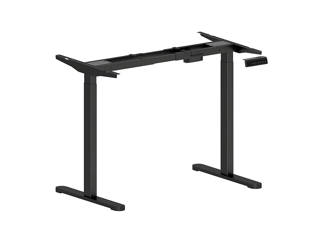 Elektrisch verstelbaar bureauframe, dubbele motor, 3-positie geheugen, zwart staal (83x45x70-118cm)