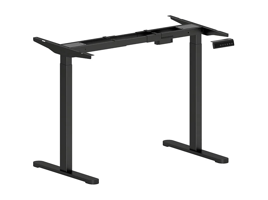 Châssis de bureau électrique réglable, double moteur, mémoire 3 positions, acier noir (83x45x70-118cm)