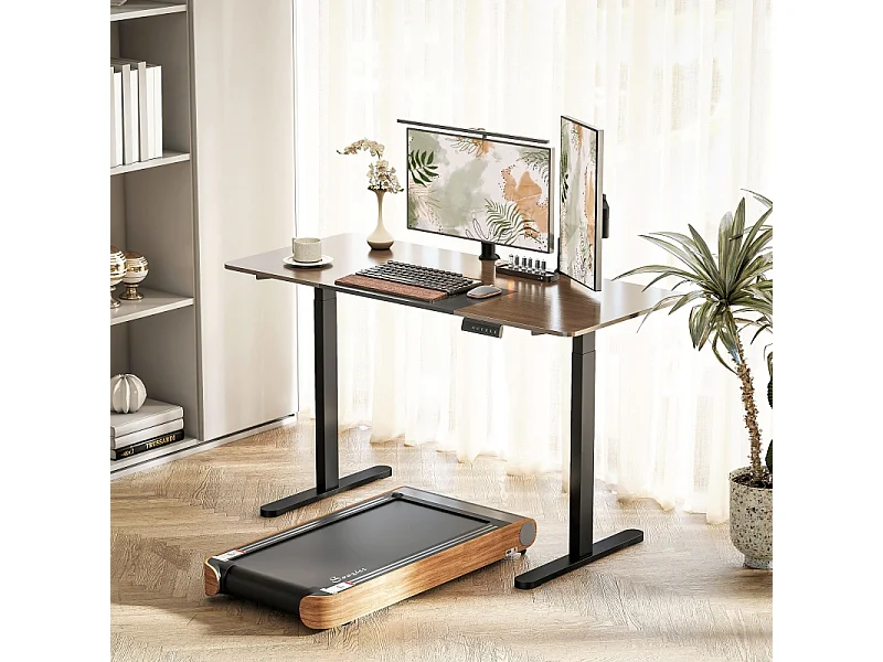 Châssis de bureau électrique réglable, double moteur, mémoire 3 positions, acier noir (83x45x70-118cm)