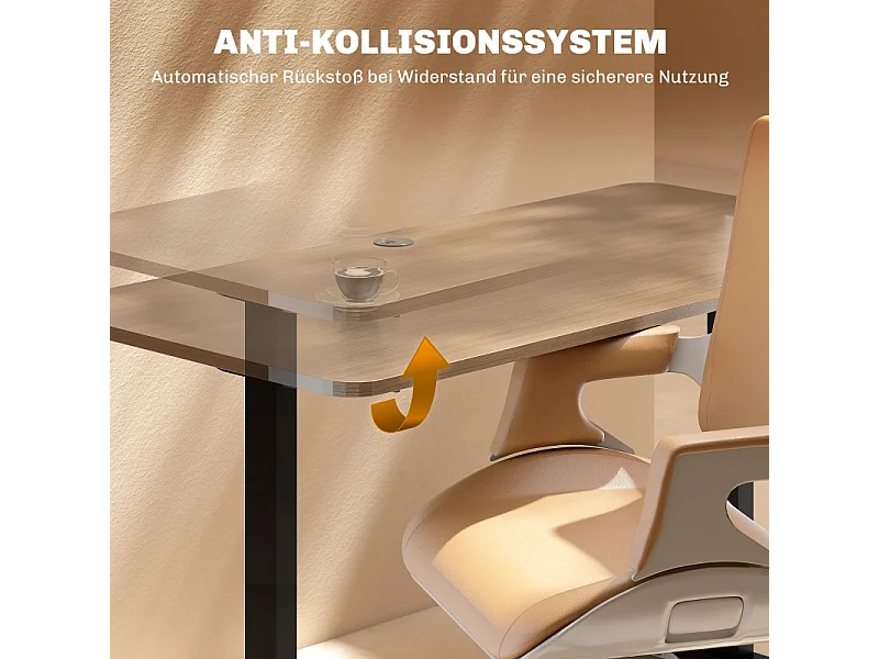 Châssis de bureau électrique réglable, double moteur, mémoire 3 positions, acier noir (83x45x70-118cm)