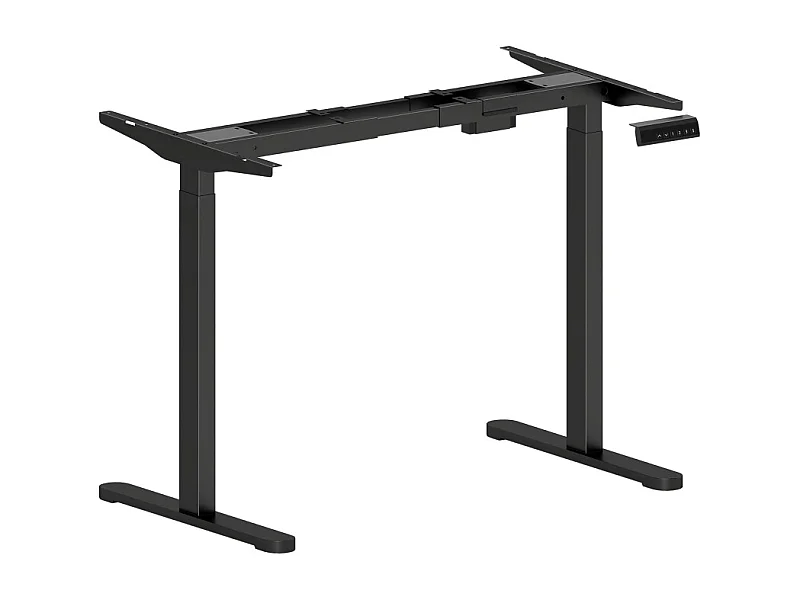 Châssis de bureau électrique réglable, double moteur, mémoire 3 positions, acier noir (83x45x70-118cm)