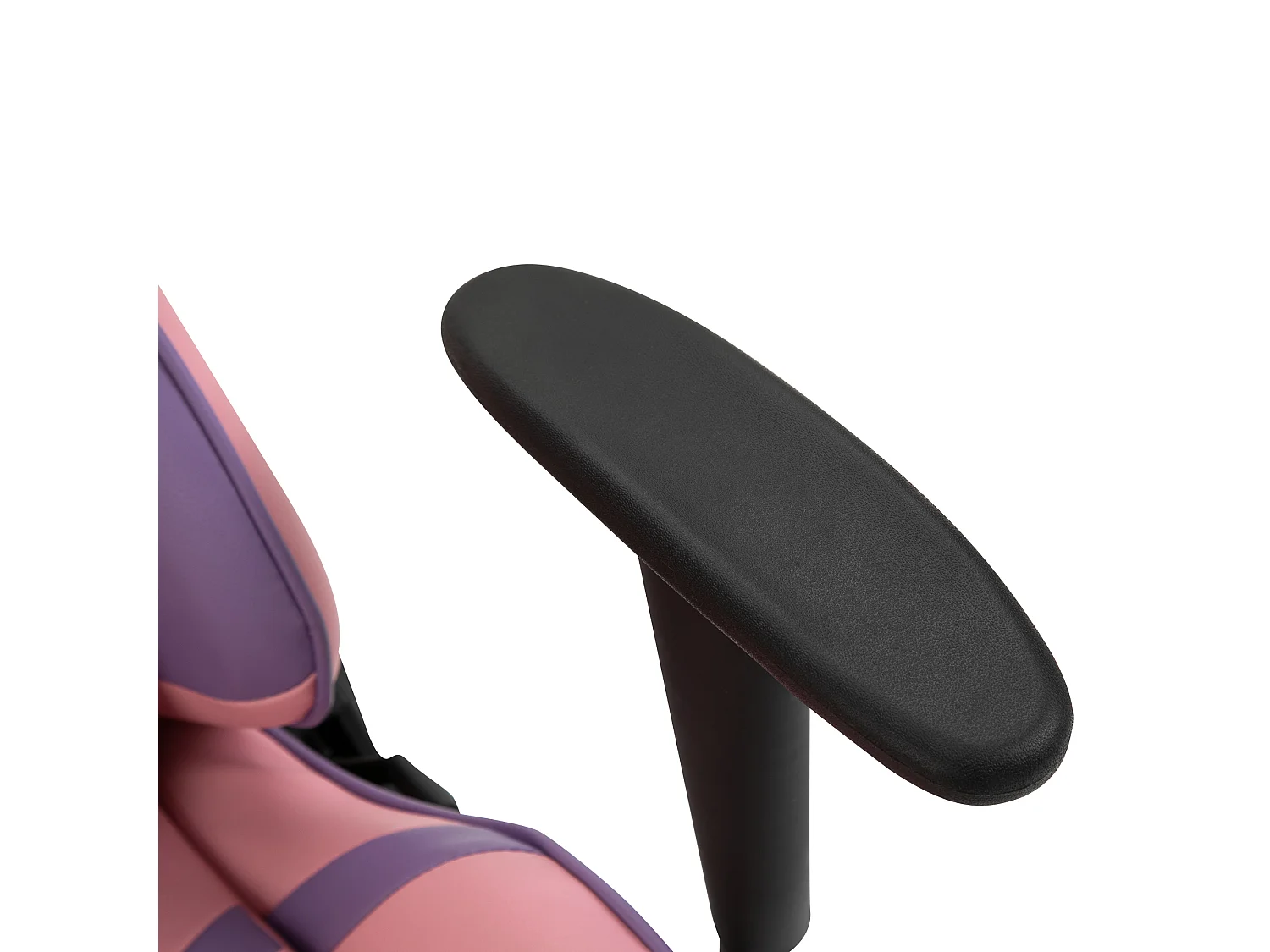 Fauteuil gaming ergonomique avec coussin massage réglable, mousse, rose et violet (69x56x125.5cm)
